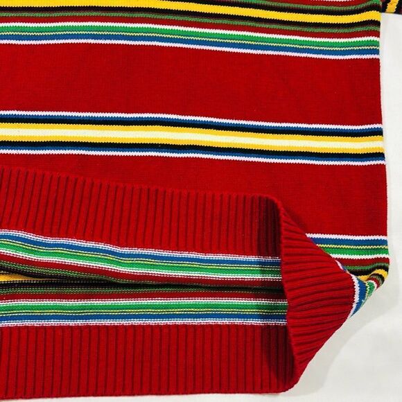 Ralph Lauren Striped Multi Colored Quarter Zip Turtle Neck Sweater - Picture 4 of 10